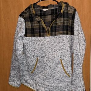 Plaid and Gray Sweater